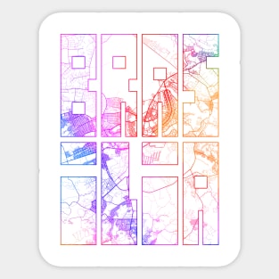 Brasilia, Brazil City Map Typography - Colorful Sticker